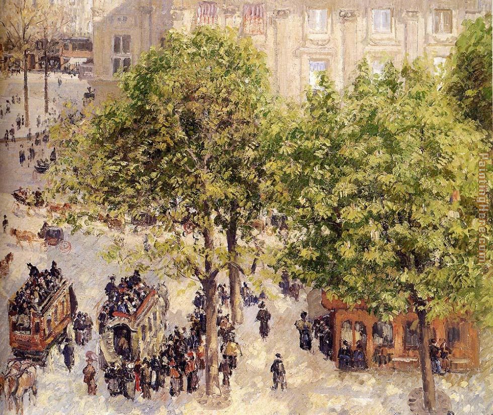 Place du Theatre Francais painting - Camille Pissarro Place du Theatre Francais art painting